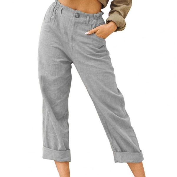 

women's pants & capris elastic waist woman long solid color casual high straight loose trousers ladies clothing for women, Black;white
