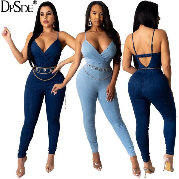 

women's jumpsuits & rompers dpsde 2021 summer women fashion club party style sleeveless condole belt pure color long pants, Black;white