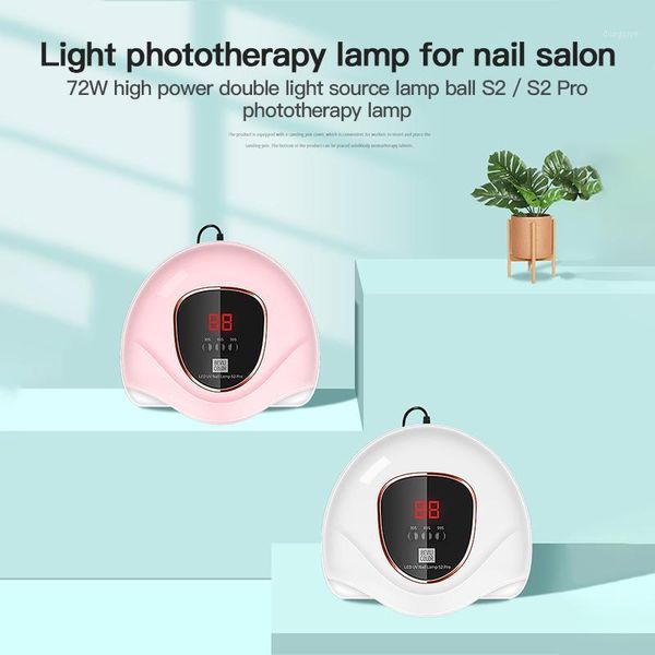 

nail lamp for manicure 72w/54w/36w dryer machine uv curing gel polish with motion sensing lcd display1