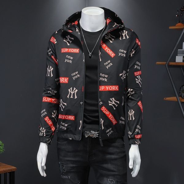 

the fine fleece hoodies men's hooded jacket in spring coat 22, Black