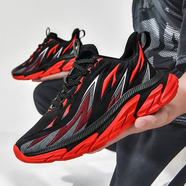 

black red fashion flame sneakers men flame design men sneakers streetwear platform trainers men big size 39-46 zapatillas hombre