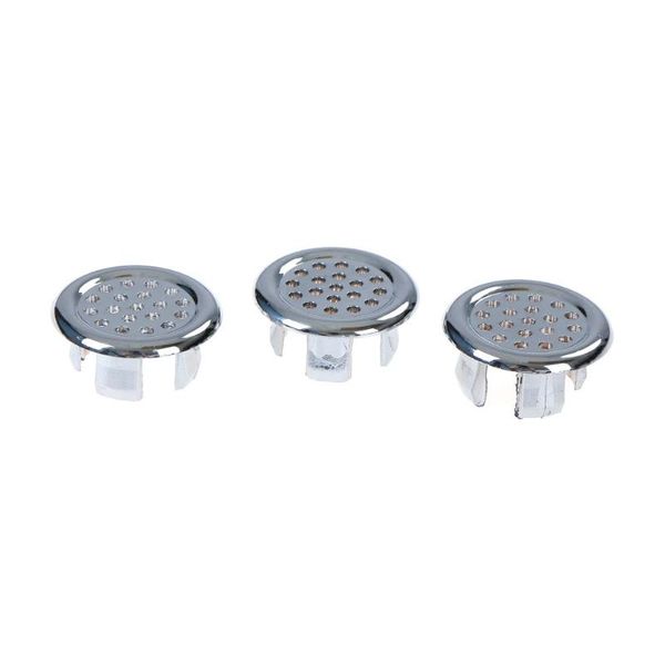 Altre forniture per servizi igienici da bagno 3 pezzi / lotto Lavello per lavabo in acciaio inossidabile Rotondo Anello di copertura per troppopieno Inserto di ricambio Tidy Finiture cromate Bagno Acce