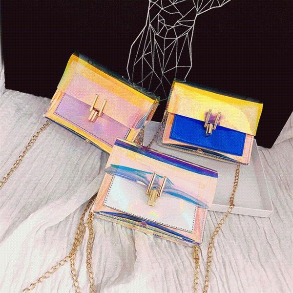 

shoulder bags women laser transparent crossbody bag messenger pvc jelly small tote holographic lady sac femme bandoulier