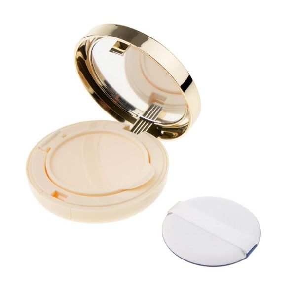 

empty luxurious make-up powder container air cushion puff case with sponge and extra inner foundation holder storage bottles & jars