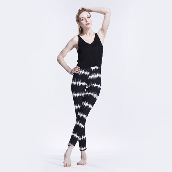 

leggings fashion electric wave print super soft pants, Black