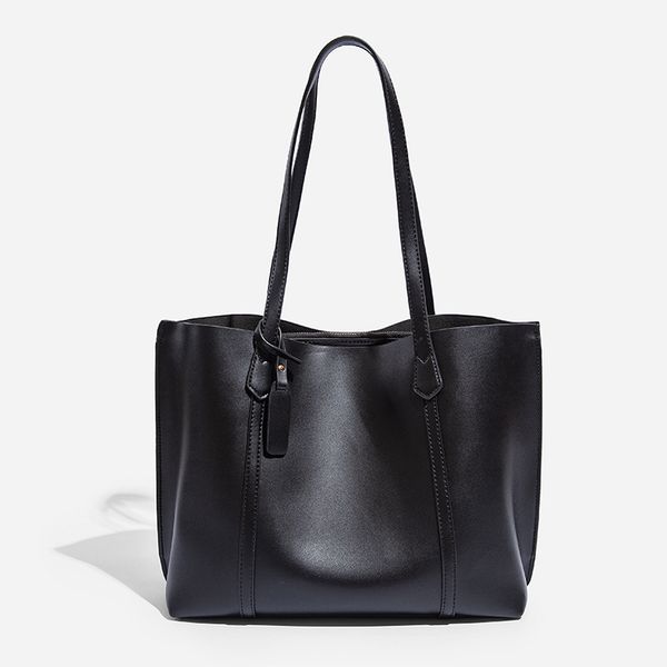 

fashion and elegant commuter tote bag female korean version of the new 2021 simple one-shoulder handbag large capacity black