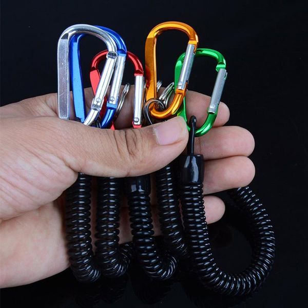 

outdoor gadgets 1pcs keychain tactical retractable spring elastic rope security gear tool hiking camping anti-lost phone for camp