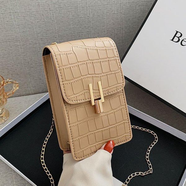 

fashion alligator pattern messenger bag women retro pu leather casual chain shoulder bags small crossbody mobile phone handbags cross body