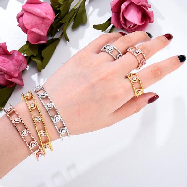 

earrings & necklace godki trendy luxury gold color statement bangle cuff ring sets for women wedding cubic zirconia dubai daily jewel, Silver