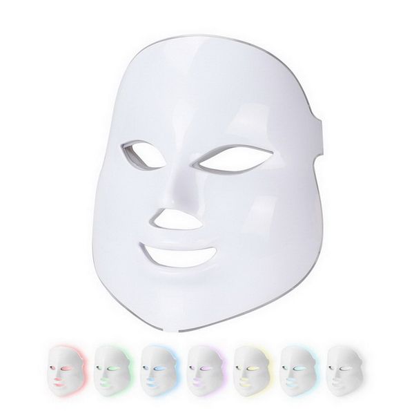 7 цветов, косметическая терапия, светодиодная маска для лица, легкий уход за кожей, удаление морщин, прыщей, омоложение кожи лица, светодиодная маска для лица