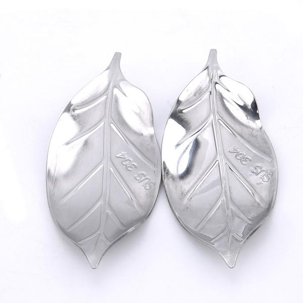 

chopsticks 1pc stainless steel leaf shape chopstick rest rack holder stand art craft table decor kitchen tools wholesale