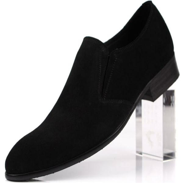 

frosted leather shoes man, british fashion one pedal, dress shoes, cowhide build, european version, Black