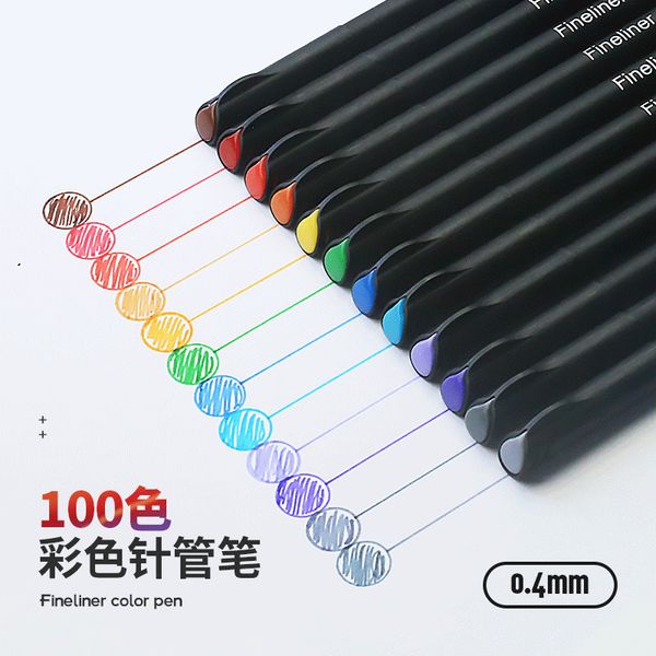 

painting pens 12 / 24 color 0.4mm needle pen set, Black;red