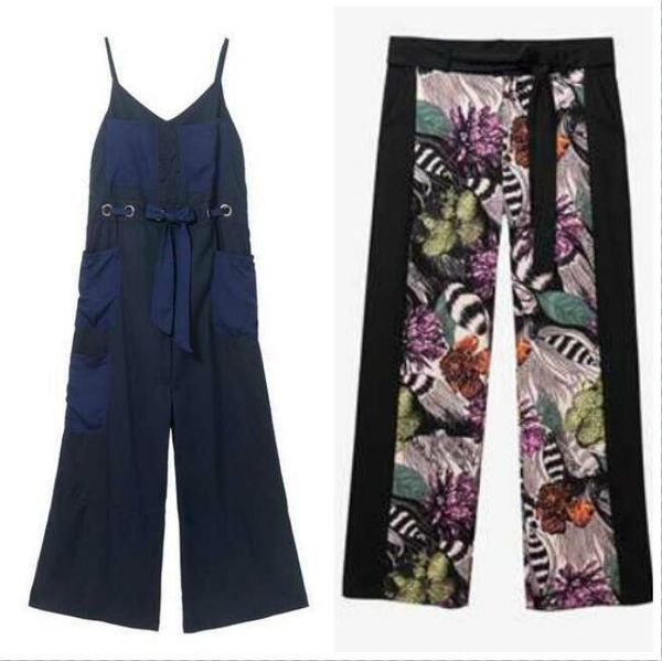 

women's jumpsuits & rompers spanish monochromatic deg broadlegged pants, Black;white