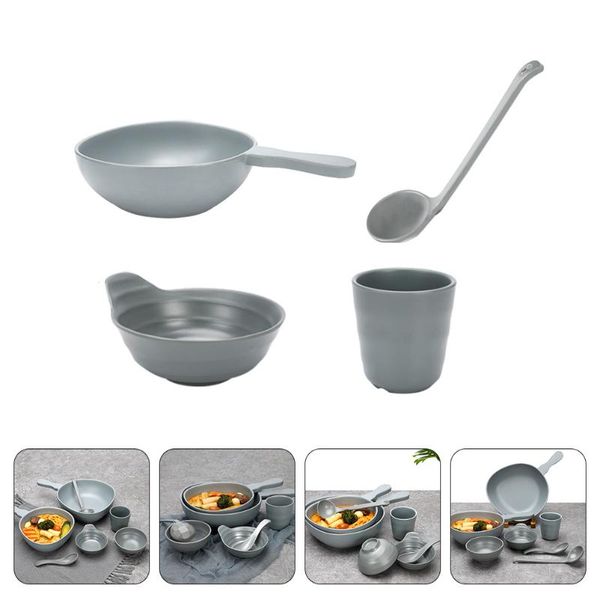 

bowls 4pcs nordic style noodle salad kitchen practical malatang (grey)