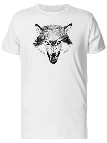 

Angry Wolf Cool Sketch Men's Tee -Image by Shutterstock, White;black