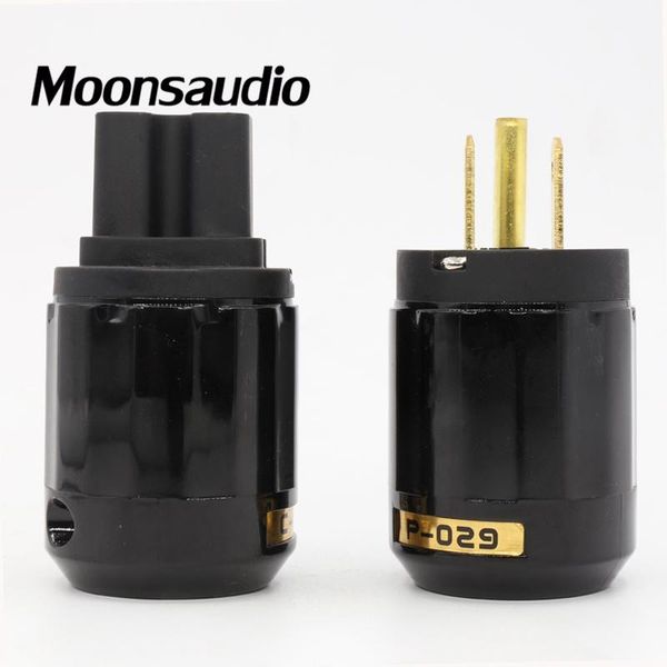 

pair p-029/c-029 brass us version iec power plug for audio cable smart plugs
