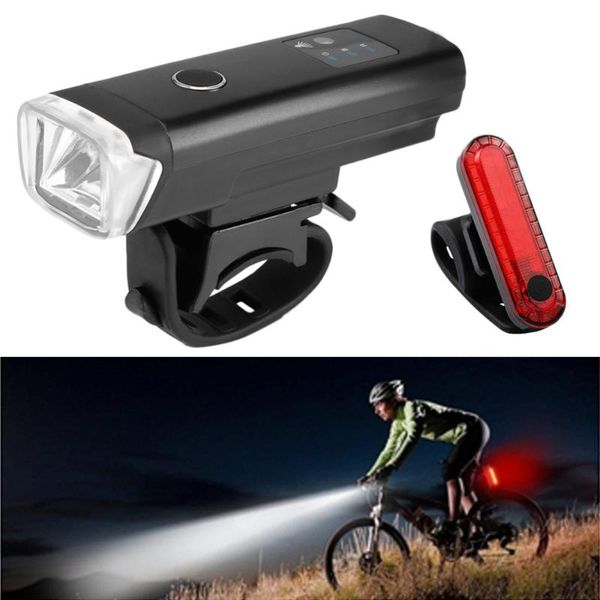 

bike lights rechargeable light illuminator multi-purpose set(black)