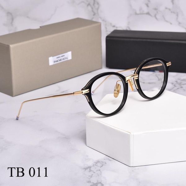 

fashion sunglasses frames thom brand round acetate alloy prescription glasses frame for men women tb011 eyeglasses myopia reading gafas with, Black