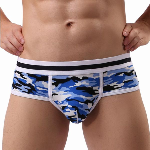 

underpants underwear men briefs panties middle waist camouflage printed cotton comfortable and strong shorts, Black;white