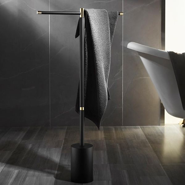 

towel racks floor rack bar black gold bathroom double bathtub storage luxury style