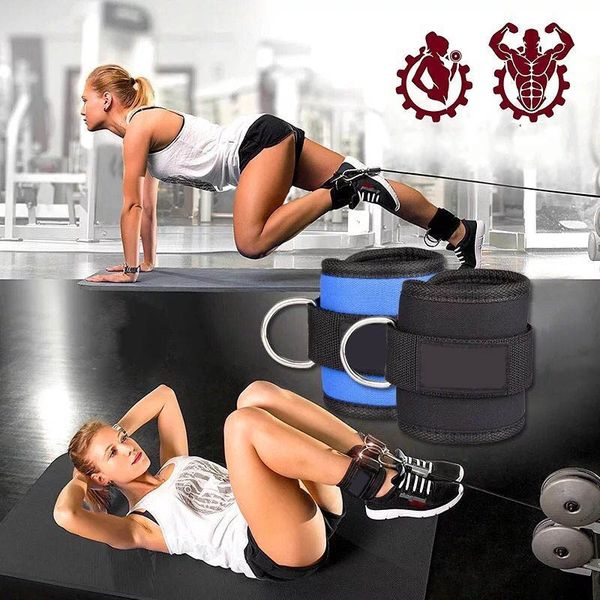 

d-ring ankle strap power train resistance band buckle adjustable bodybuilding resilience rope elastic bands motion men women 545 z2
