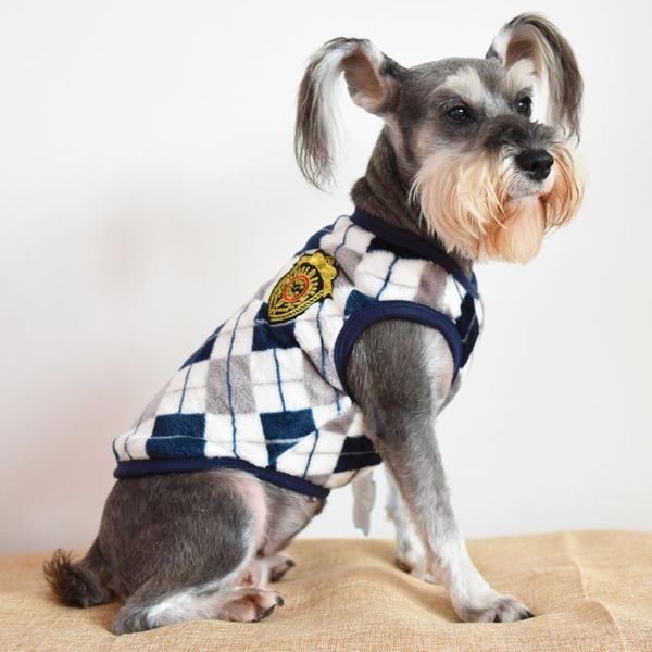 

dog apparel pet clothes flannel print vest large british diamond shape fashion autumn and winter