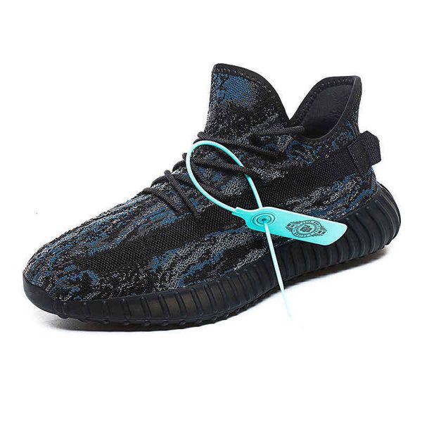 

2021 summer breathable shoes men's fashion popcorn bottom flying woven mesh
