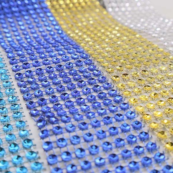 

2/5yard diamond mesh wrap glitter bling crystal ribbon roll tape tulle event party wedding diy decorations table cake decoration