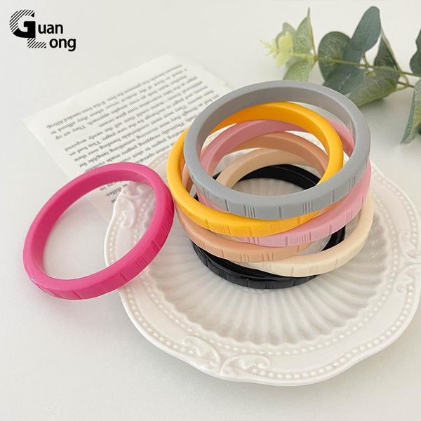 

bangle gonglong trend vintage bracelets minimalist resin acrylic elegant thin bangles for women girls fashion jewelry gifts, Black