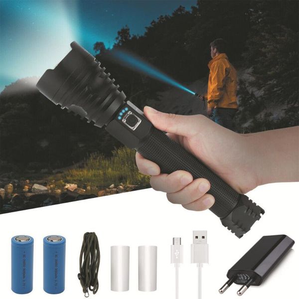 

1000m xhp90 linterna led usb zoom antorcha 18650 or 26650 battery 1 year to keep sth in good repair flashlights torches