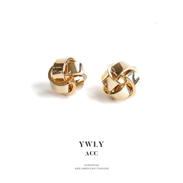 

simple and compact design of twisted flower earrings ywly, Golden