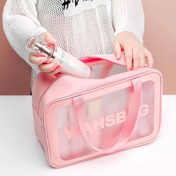 

cosmetic bags & cases women portable travel wash bag female transparent waterproof makeup storage pouch large capacity organizer beauty case