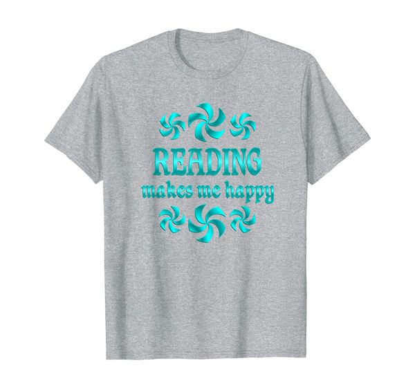 

reading makes me happy t-shirt, White;black