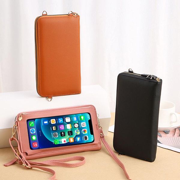 

evening bags touchable cell phone shoulder women multi-functional pocket crossbody bag card purse ladies small female messenger