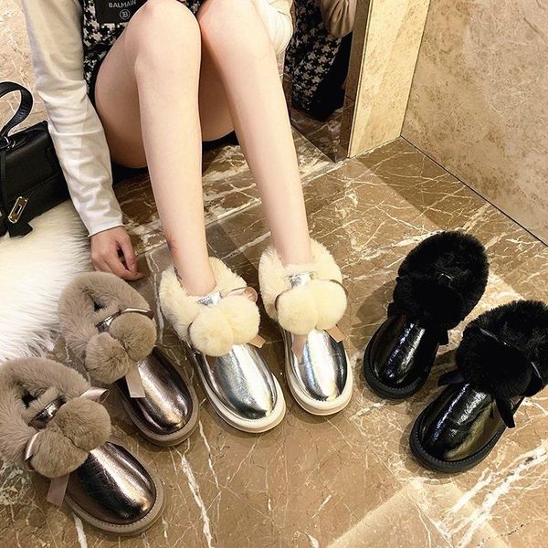 

boots snow female 2021 winter korean version plus velvet online celebrity short boots., Black