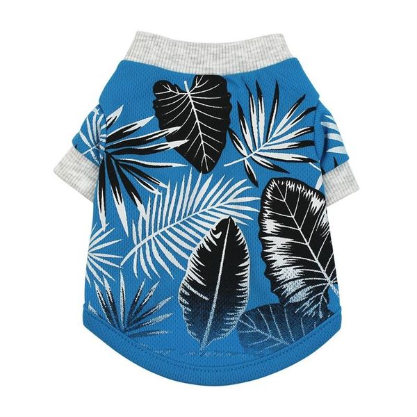 

dog apparel spring summer pet polyester t-shirt dogs short sleeve puppy leaves printed breathable vest coat shirt products