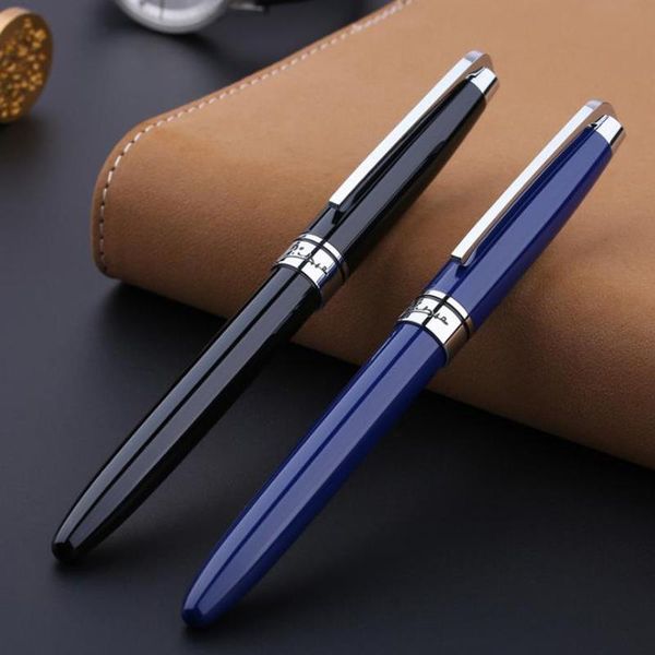 

ballpoint pens picasso 912 brand daphne pimio metal rollerball pen black barrel and silver clip exquisite writing w/gift box, Blue;orange