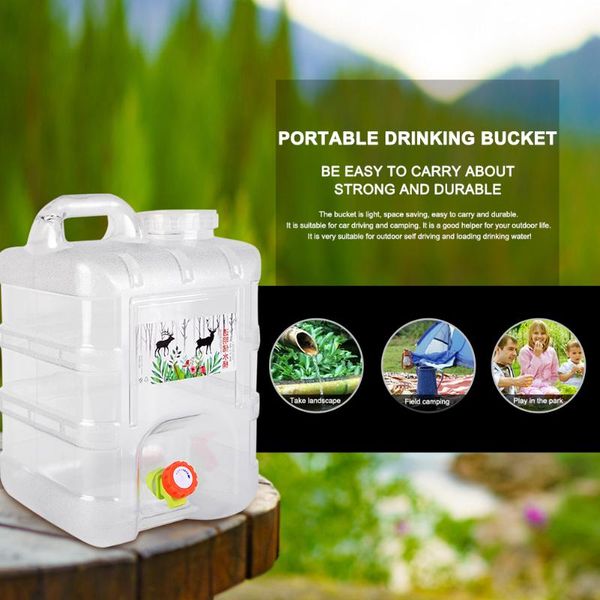 

hydration packs portable car driving water tank container 10l 15l with faucet for camping hiking picnic