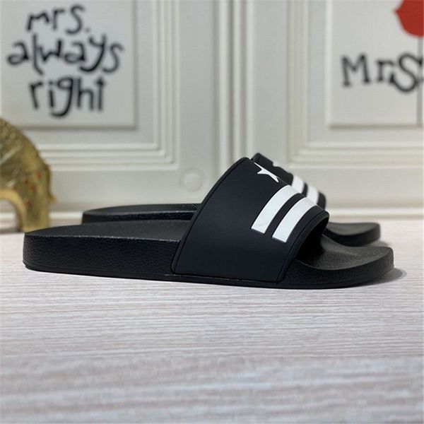 

2021 2021 mens womens slippers summer fashion flop letter pattern wide flat slipper sandals with box designerss shoes, Black