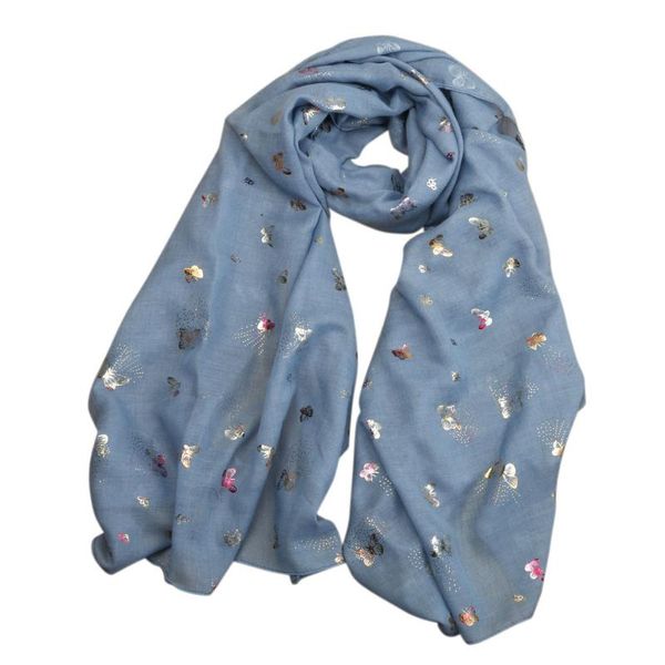 

scarves scarf women butterfly print long wrap women's shawl pashmina stole winter coat echarpe hiver femme a50, Blue;gray