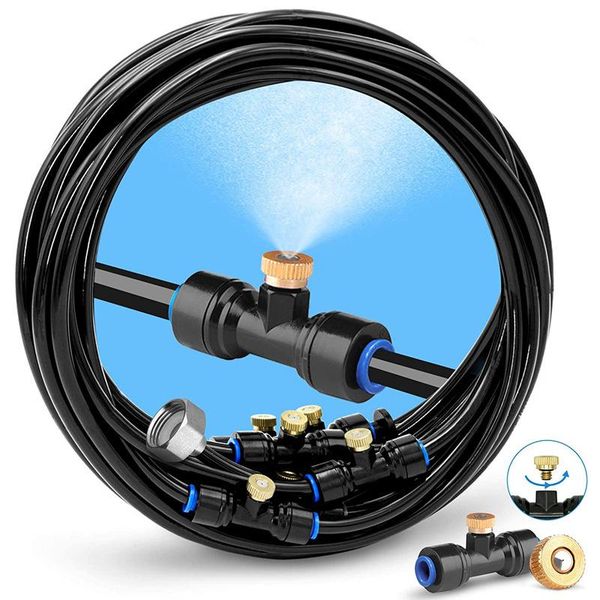 

watering equipments low pressure system atomized spray kit cooling dust plus wet outdoor garden irrigation metal hose water fog machine