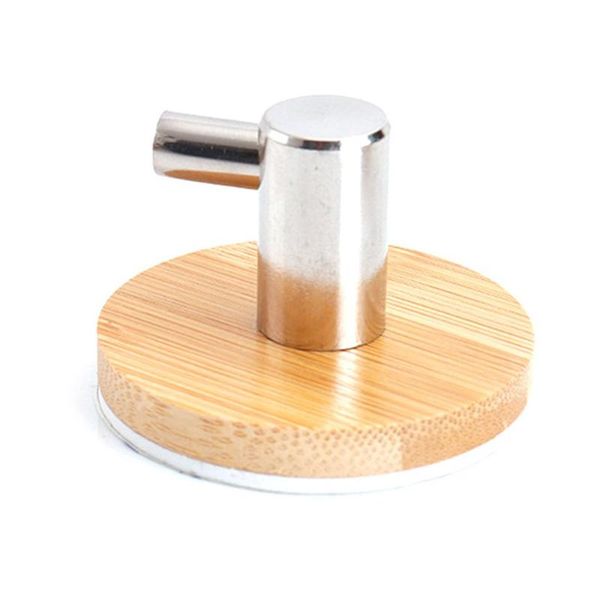 

hooks & rails wooden multifunctional coat hook stainless steel& bamboo wood bathroom wall kitchen towel holder