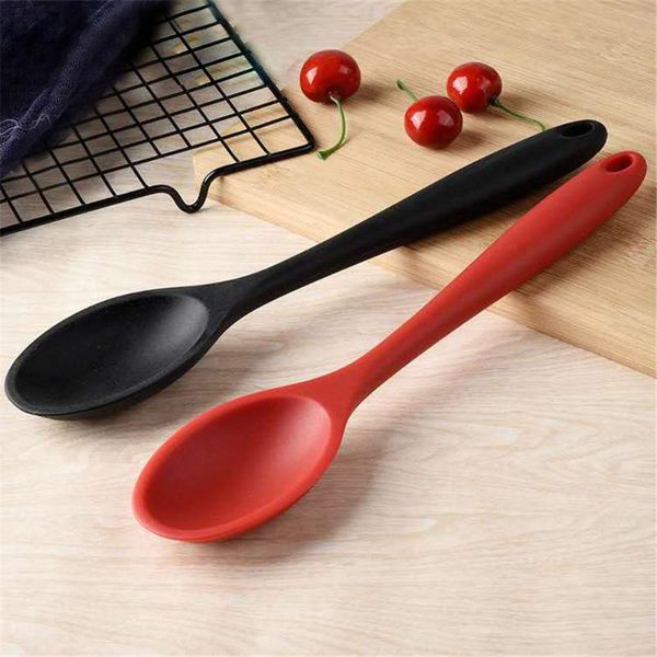 

spoons long-handled rice soup spoon integrated silicone for kitchen cooking
