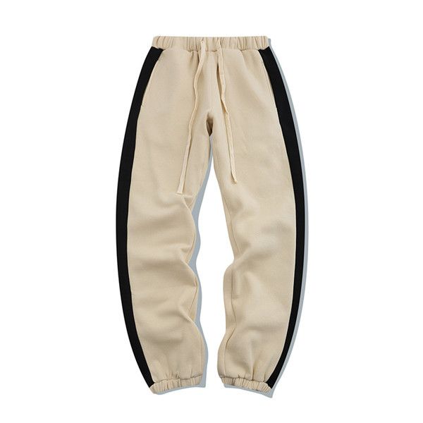 

luxury brand pants and jeans shorts mens track pant casual designer solid color joggers rainbow side stripes trous, Black