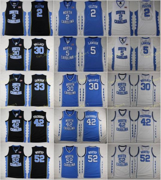 

north carolina tar heels 42 jerry stackhouse jerseys college basketball 30 rasheed wallace 33 bright antawn 2 raymond felton 5 ty lawson, Black