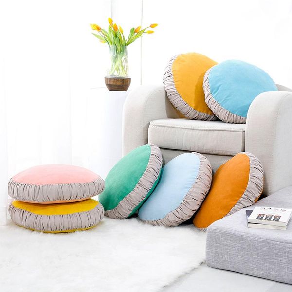 

cushion/decorative pillow car decorative cushion sofa office chair kids room decor round throw pillows suede fabric seat back cushions 40x40