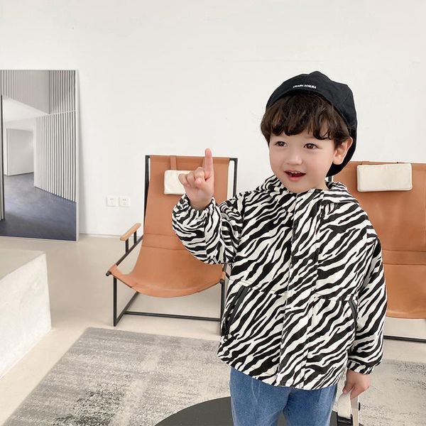 

jackets toddler baby boys spring autumn cardigan zebra coats children windbreaker hooded jacket long sleeve outfits 1 2 3 4 5 6 years, Blue;gray
