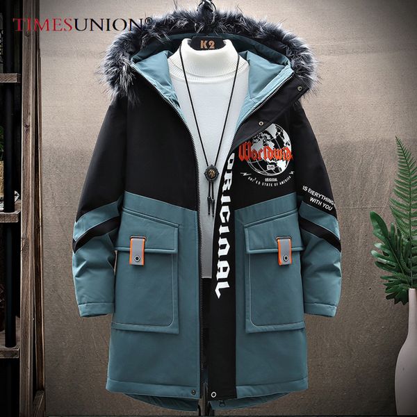 

men's winter 2021 trend youth fashion casual coat men's cotton padded et, Black