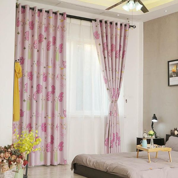 

curtain & drapes cute small elephant blackout window curtains for children lovely living room bedroom kids